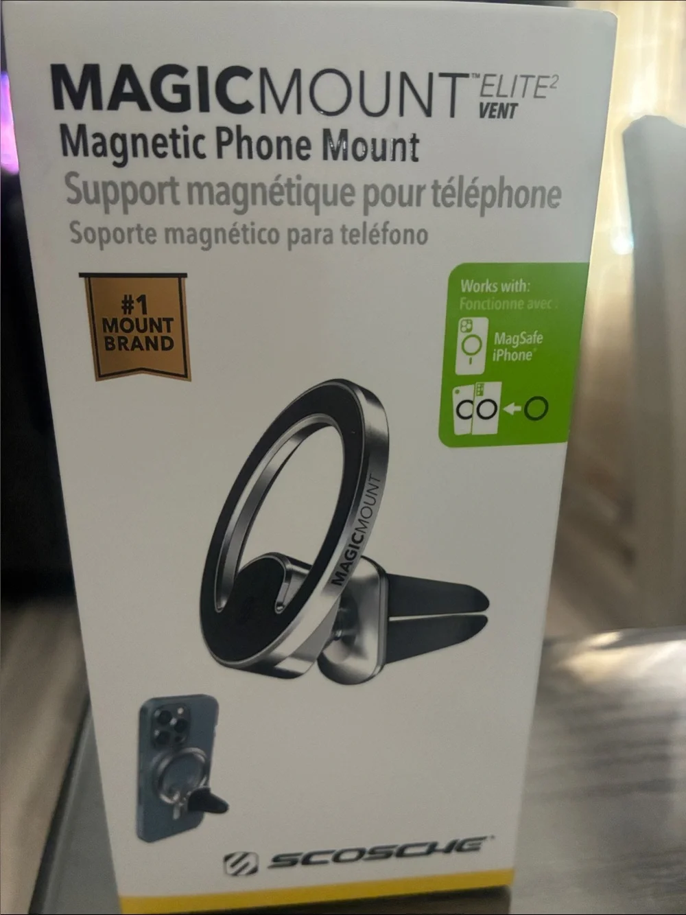 Scosche MagicMount Elite2 Vent Magnetic Phone Mount - Black/Silver
